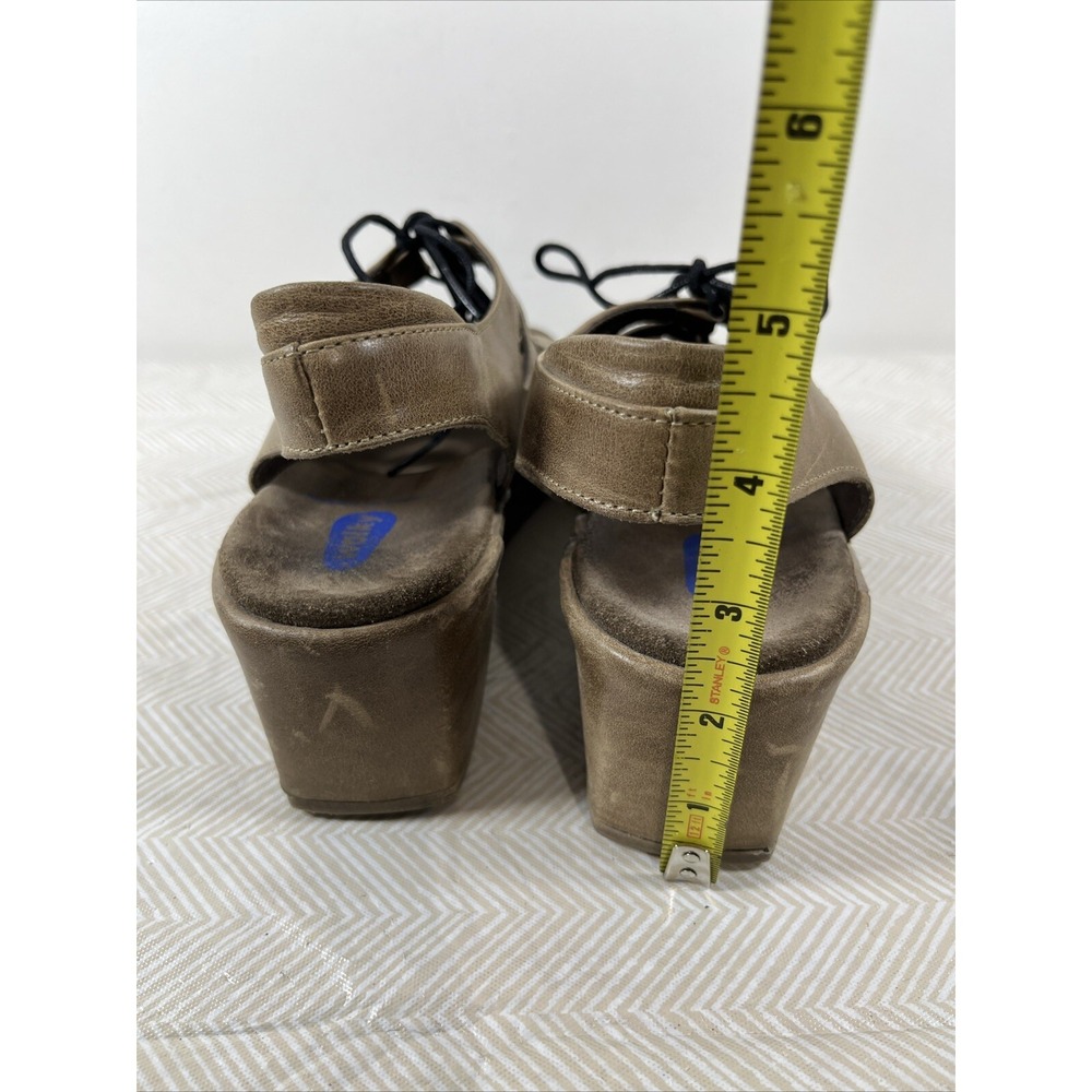 Wolky Women's Fogo Brown Leather Lace-Up Wedge Sandals Sz 40 9.5 Minimalistic - Picture 6 of 15